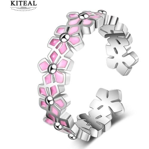 KITEAL Hot Gift silver color size Resizeable women Knuckle Rings Flowers men ring Charming Jewelry Accessories