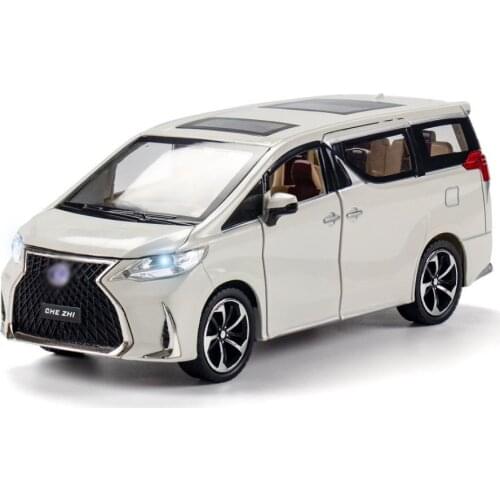 Hot 1:24 scale wheels toyota Lexus lm300h metal model with light and sound mpv diecast car pull back vehicle toys collection