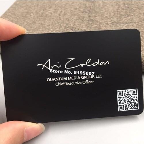 Cheap Price Premium Stainless Steel Electroplating Black Matte Etched Metal Business Card
