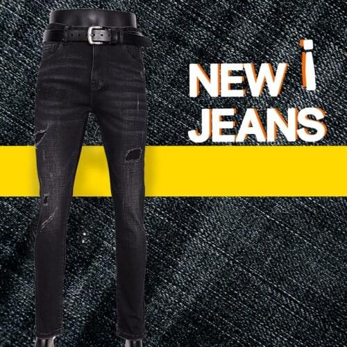 2019 New Mens Fashion Brand Jeans Business Casual Stretch Slim Jeans Classic Trousers Denim Pants Male Blue Large size