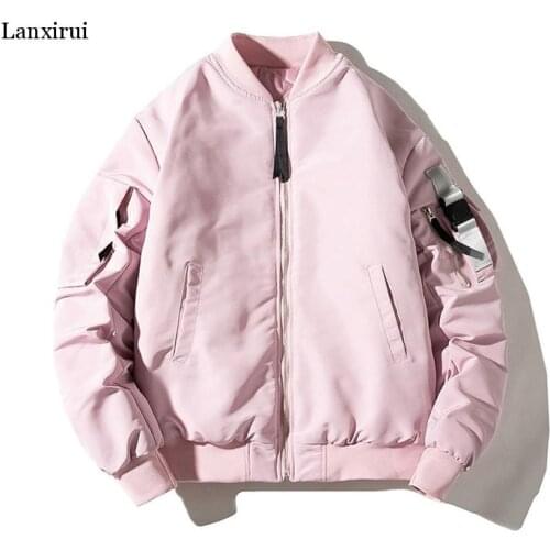 Autumn Couples Jacket Coat Oversize Style Women Bomber Jacket Women Tops Chaqueta Mujer Winter Thick Coat Pink Casaco