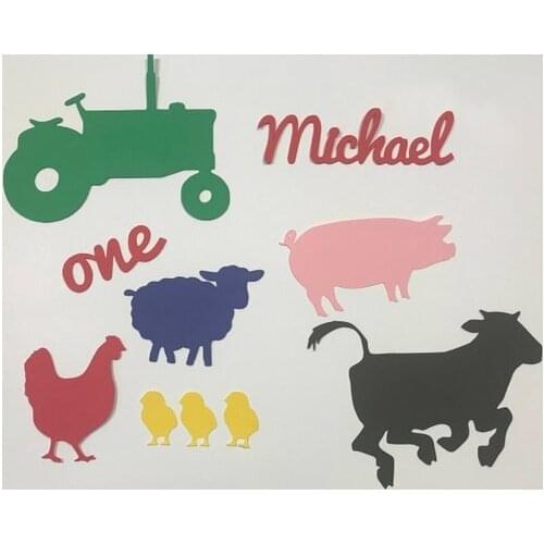 Personalize name age Farm Animals and Tractor Birthday Party confettis,baby shower table scatters Christening baptism confettis