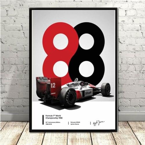 Poster And Prints Mclaren World Champion Ayrton Senna F1 Formula Car Wall Art Canvas Picture Painting Modern For Home Room Decor
