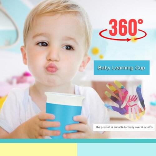 Plastic Cup Toddler Training Cup Solid Soft Kids Drinking Water Cup Anti Spill 360 Degree Portable Baby Learn To Drink Cup