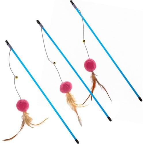 PET Cat Blue Rod Fishing Rod Hair Fur Feathers Funny