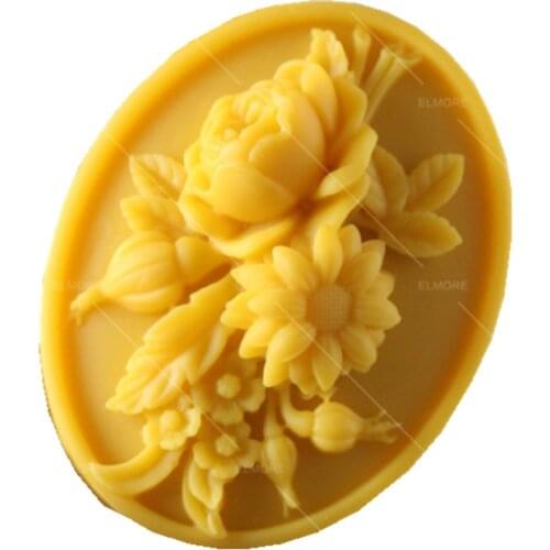 Silicone Soap Mold Oval Flower Candle Molds Flowers Soap Molds Candle Wax Moulds Clay Epoxy Resin Mould