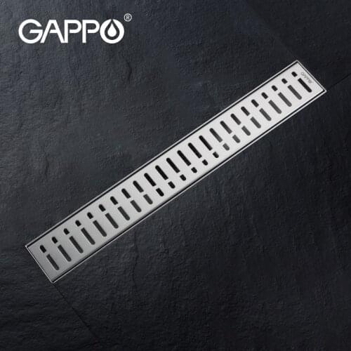GAPPO Anti-odor Drains Recgangle Linear Waste Drainer Bathroom Floor Drain Cover Stopper Bathroom Shower Drain Hair Catcher