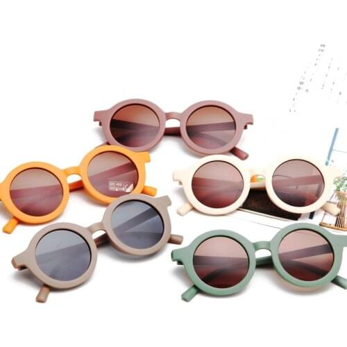 Classic Fashion Rounds Children Sunglasses Baby New Plastic Boys and Girls Vintage Mirror Kids Out Door Sun Glasses Uv400