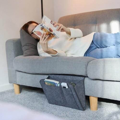 Sofa TV Remote Control Hanging Caddy Couch Bed Storage Bag Pocket Storage Organizer Bed Holder Pockets