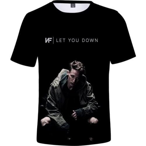 Comfortable black printed NF 3D T shirt men women tees Fashion Harajuku Hip Hop 3D NF summer cool mens casual tee shirt Tops