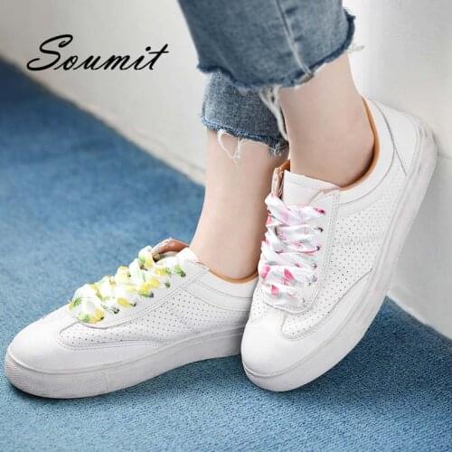Soumit Fresh Shoelaces for Women Flat Ribbon Satin Shoes Laces Cute Lovely Shoe Lace Replace Fruit Pattern Girl Christmas Gift