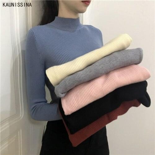 Winter Knitting Sweater Pullovers Women Long Sleeve Tops Turtleneck Knitted Sweater Chic Clothes Female Casual Streetwear Autumn