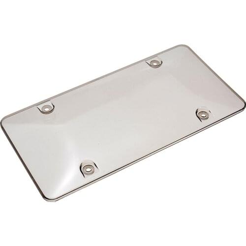 1 Pair 6" x 12" Clear Gray License Plate Cover Shield Tinted Plastic Tag Protector Styling Car Accessories