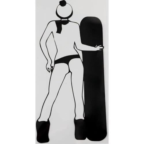 10.3CMX20.7CM Snowboard Sexy Girl Winter Decal Vinyl Car Sticker Black/Silver