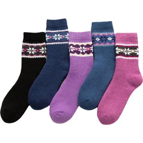10prs/lot New Winter Accessories Womens Thick Ring Octagonal Warm Wool Socks