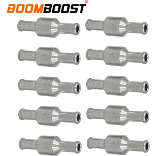 10Pcs 50mm-length Aluminum Alloy For Water Pressure Pumps One Way 8mm 5/16" Fuel Non-Return For Petrol Diesel Check Valve Silver
