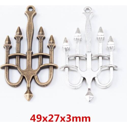 10 pieces of retro metal zinc alloy candle pendant for DIY handmade jewelry necklace making 6977