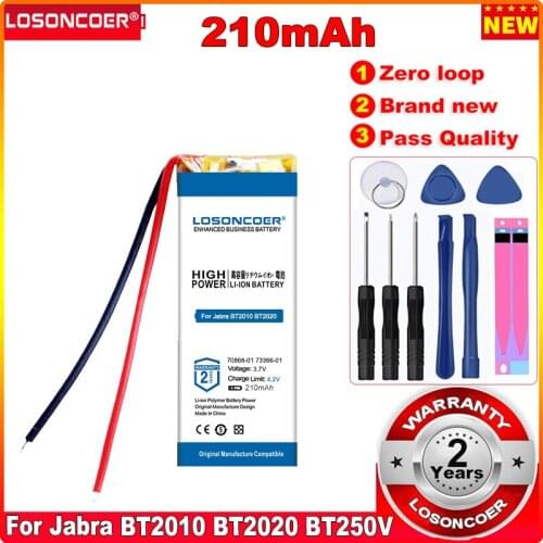 210mAh Battery 70868-01, 73366-01, PA-PL002 for Jabra BT2010, BT2020, BT250V, BT4010, BT500V, VH110 Bluetooth Headset Battery