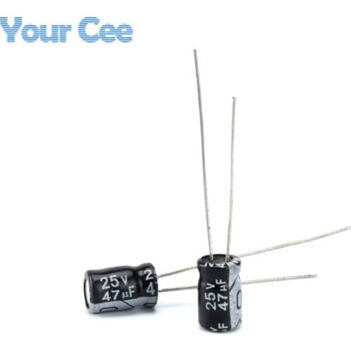 50 pcs Electrolytic Capacitors 25V 47UF 5X7MM Aluminum Electrolytic Capacitor