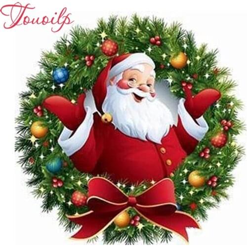 TOUOILP Full Square/Round Drill 5D DIY Diamond Painting "De Kerstman Met Een Krans" Embroidery Cross Stitch 5D Home Decor Gift