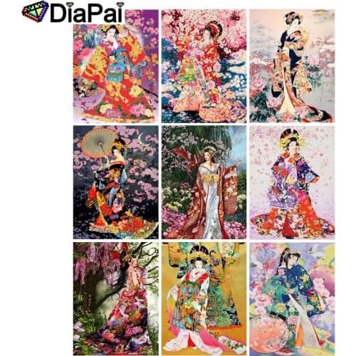 DIAPAI 5D DIY Diamond Painting 100% Full Square/Round Drill "Kimono beauty" 3D Embroidery Cross Stitch Home Decor