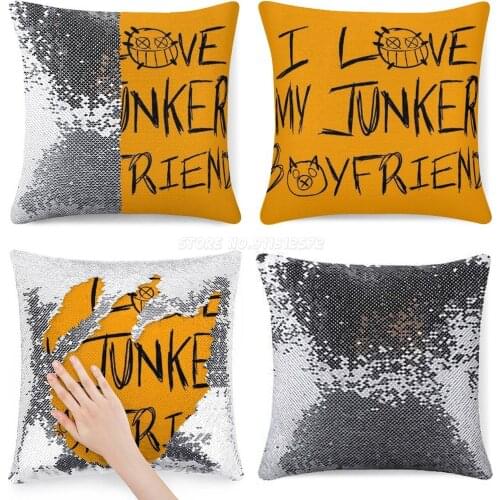 Junker Sequin Pillowcase Glitter Pillow Case for Sofa Decorative Party Junkrat Roadhog Boyfriend Love Junker Video Games Gamer G