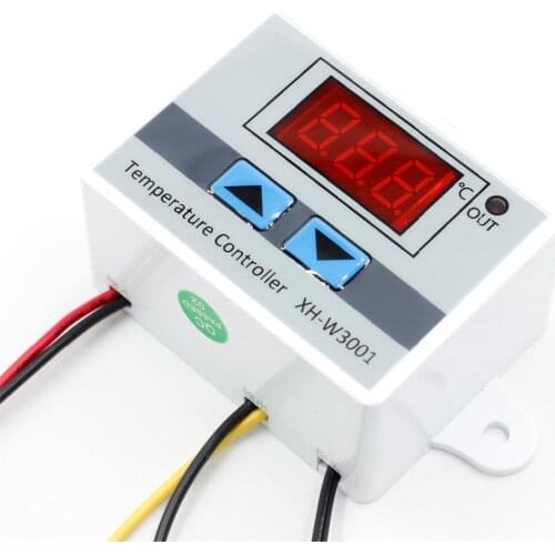 XH-W3001 10A 12V 24V 220VAC Digital LED Temperature Controller For Incubator Cooling Heating Switch Thermostat NTC Sensor