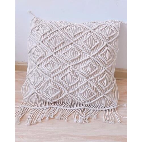 Decorative wedding pillow cover Handmade cream macrame BOHO cushion cover Black White Beige cushion Customized size throw pillow