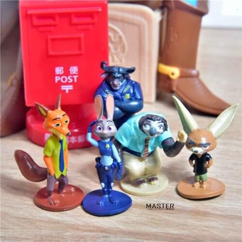 Disney 24piece 3.5cm classical Zootopia figure toys Judy Hopps Nick Wilde Fox Rabbit Anime microlandschaft figures