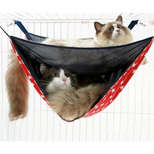 Pet Cages Hanging Bed Double-layer Easy Installation Breathable Pet Cat Sleeping Hammock Small Animals Fashion Products