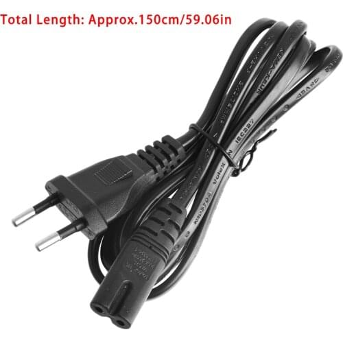 Short C7 To EU European 2-Pin Plug AC Power Cable Lead Cord 1.5M 5Ft Figure 8