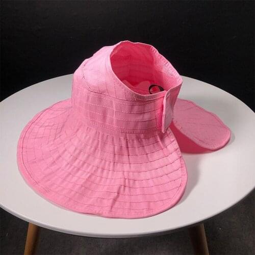 2019 Summer Parent-child Sun Hat Female Wild Fashion Ride Folding Sun Hats Empty Top Hats Wide Brim Visor Girls Beach Hat