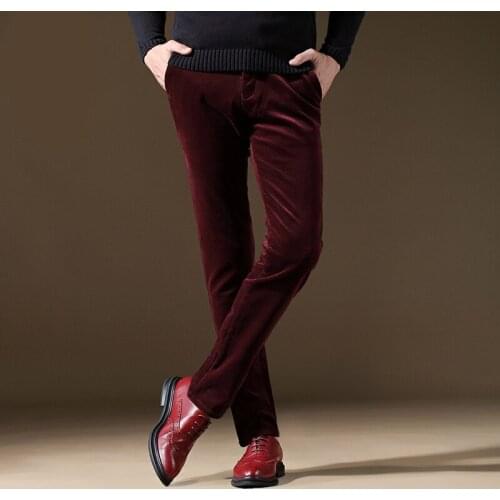 Longqibao Men's Corduroy Trousers