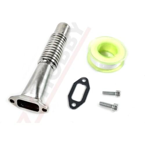 1set DLE35RA Metal Bellows Pipe Flexible Header Exhaust Pipe with Gasket for DLE 35CC Engine RC Airplane Model Parts