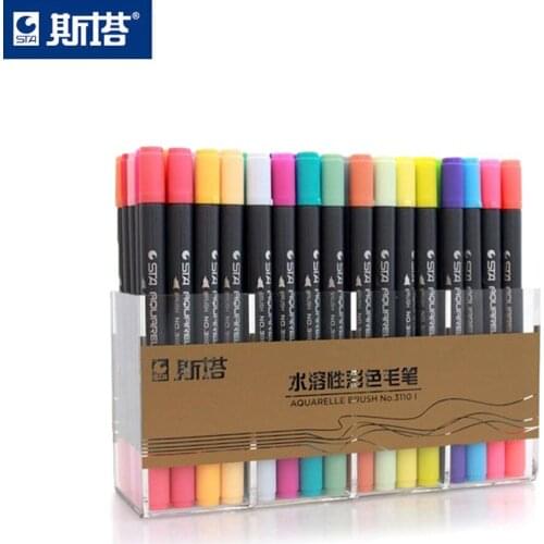 STA 80Colors Double Head Soluble Colored Sketch Marker Brush Pen Set For Drawing Design Paints Art Marker Supplies Dropshipping