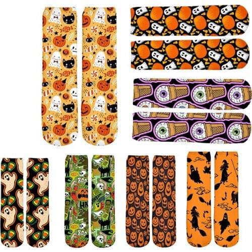 3D Print Character Halloween Festival Cartoon Art Socks Hippie Funny Women/Men Newfashion High Socks Long Calcetines Hombre 2021