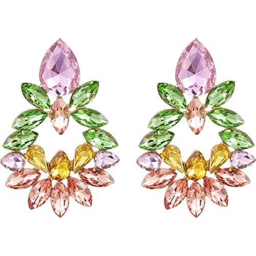 ZHINI New Luxury AAA Zircon Crystal Statement Earrings for Women Boho Vintage Gold Color Big Earring Jewelry 2021 pendientes