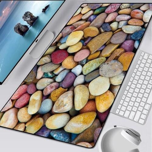 Extra Large Natural Pebble Keyboard Mat HD Pattern DIY Desk Durable Desktop Mousepad Anti-slip Rubber Computer Gaming Mouse Pad