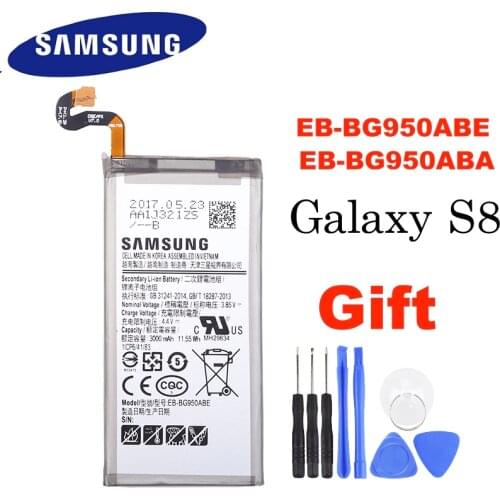 SAMSUNG Original EB-BG950ABE EB-BG950ABA 3000mAh battery For Samsung Galaxy S8 SM-G9508 G950T G950U/V/F/S G950A G9500 G950 +Tool