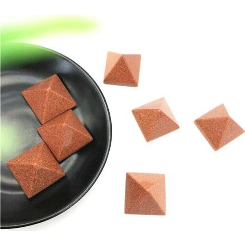 Drop Shipping 1PC Golden Sandstone Pyramid Stone Tower Crystal Gemstone Point Healing Decor Crafts Natural Stones and Crystals