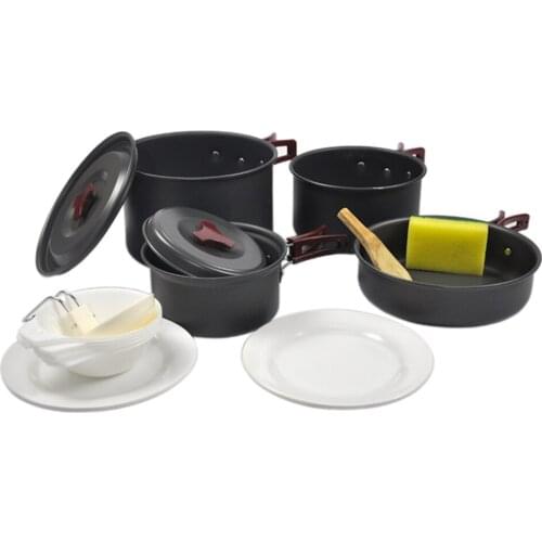 Ultralight Camping Cookware Utensils Outdoor Tableware set Hiking Picnic Backpacking Camping Tableware Pot Pan 4-5persons