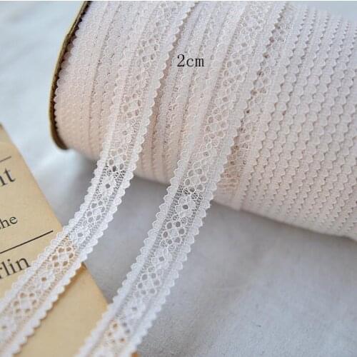 5 Meters Light Pink Elastic Lace Trim Ribbon Applique DIY Embroidery Sewing Supplies 2cm Width