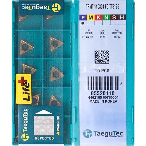 TPMT110304-FG TT8125 100% Original TAEGUTEC carbide insert with the best quality 10pcs/lot free shipping