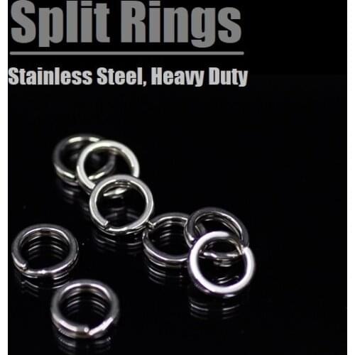 6mm 8mm 50 pcs Stainless Split Rings for Lures Crankbait Hard Bait 50 per Pack Good For Saltwater 10KG/18KG Test UPRB