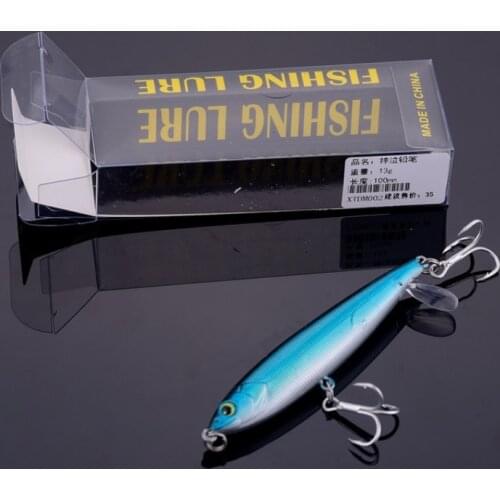 Outdoor Minnow Realistic Hard Fish Bait With Double Treble Hook Crankbait Pencil Swimbait For Saltwater Freshwater Fishing Lure
