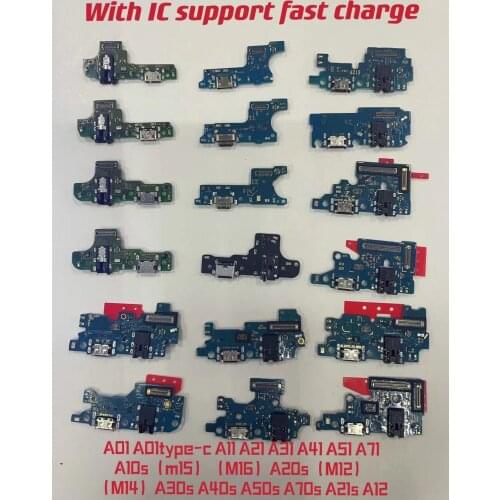 For Samsung A10SA20SA30S A40SA50S A12 A01 A11 A21 A31 A51 A71 A21s USB Charge Port Jack Dock Connector Charging Board Flex Cable