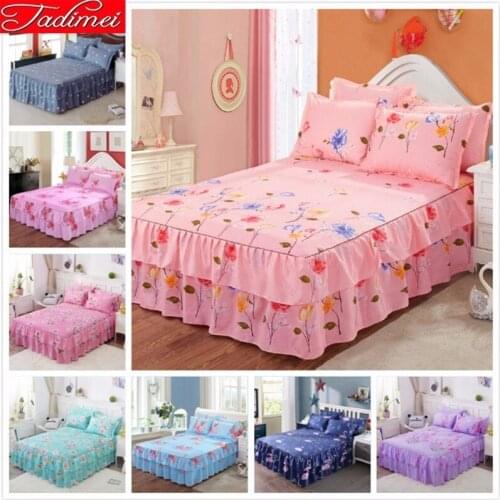 High Quality Soft Cotton Bed Linen Adult Kids Girl Bed Skirts Single Twin Full Queen King Size Bedspreads 1.5m 1.8m 2m Bed Cover