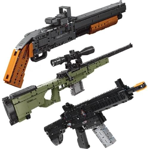 XINGBAO High Simulation Toy Gun Series M1887 AWM Sniper Rifle HK416D Submachine Gun Building Blocks Educational Bricks Boys Toys