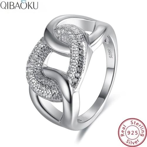 Sterling Silver 925 Rings for Women Fine Jewelry Zircon Jewelry Big Wide Fashion Wedding Evening Party Ring Gift
