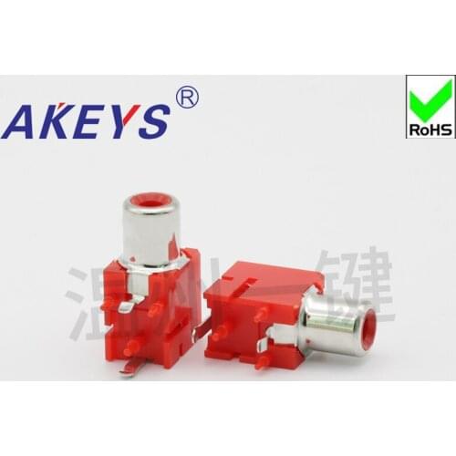 10 PCS AV1-8.4-9B Lotus block AV with core socket 2-foot RCA seat single-hole PCB welded Audio Video socket